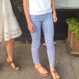 White and Blue patterned pants